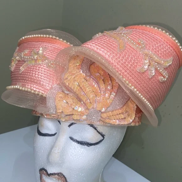 Beautiful Dress Hat / Church Hat by Deborah Gorgeous Deborah New York Derby Fancy Red Fashion Hat with  main image 3